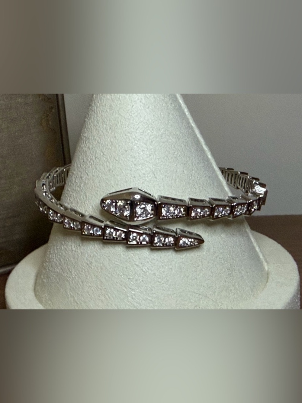 White Gold Serpenti Diamond Coil Bracelet - Silver - Picture 5 of 8